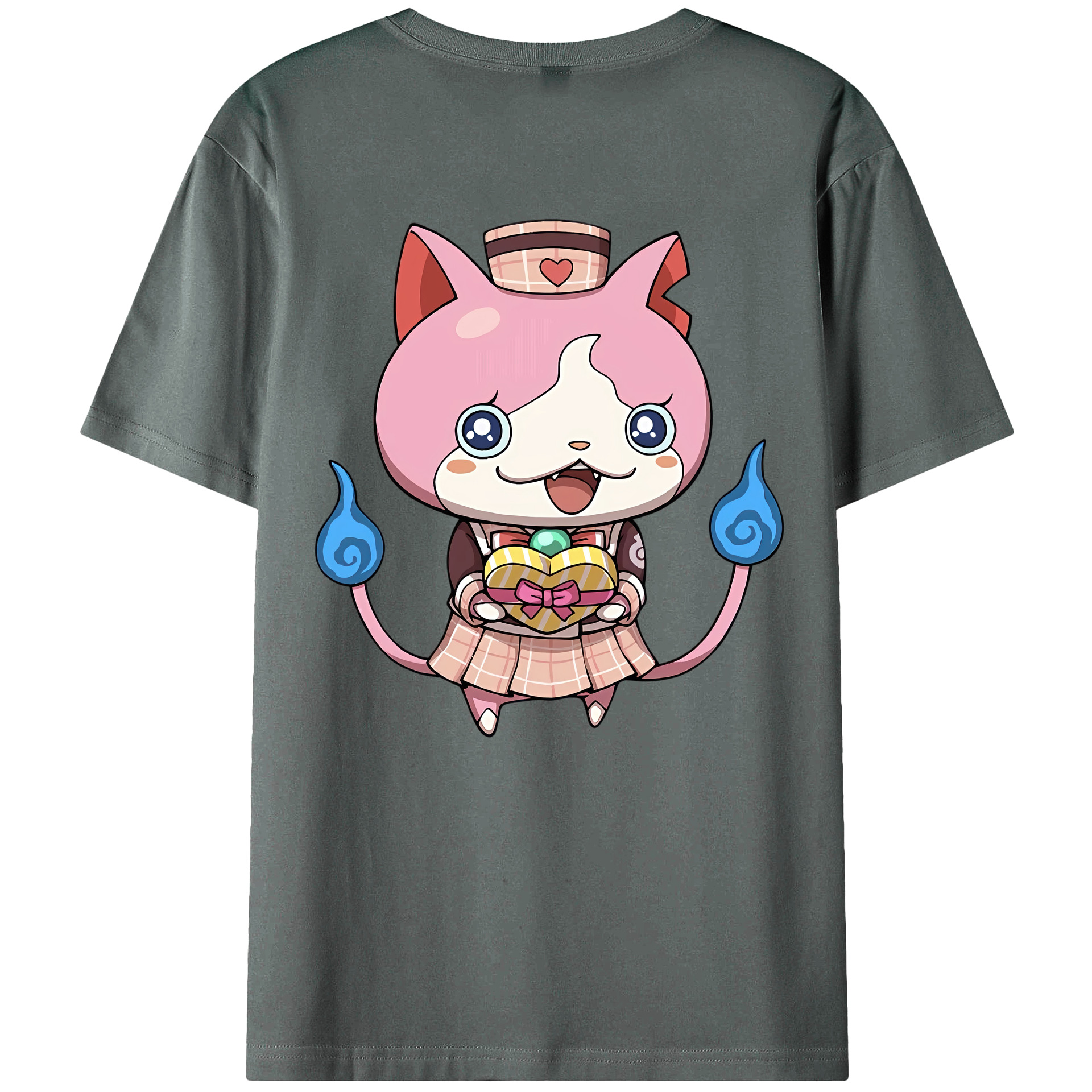 （画像用） 妖怪ウォッチ Yo-kai Watch 綿100％ メンズ半袖Tシャツ（バックプリント） 通気性